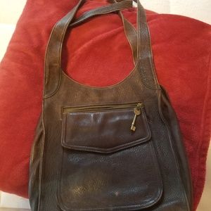 BROWN LEATHER FOSSIL PURSE